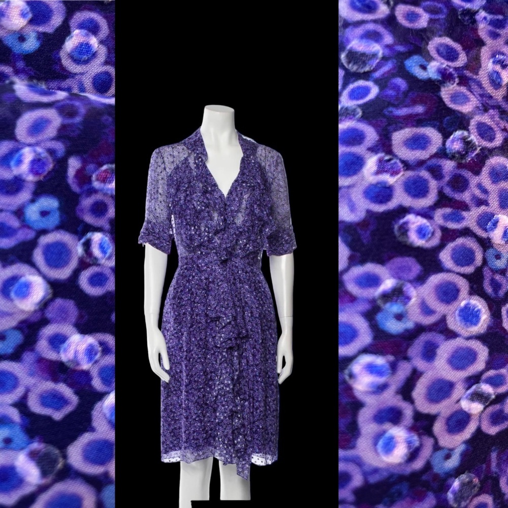 Jason Wu purple silk knee length dress